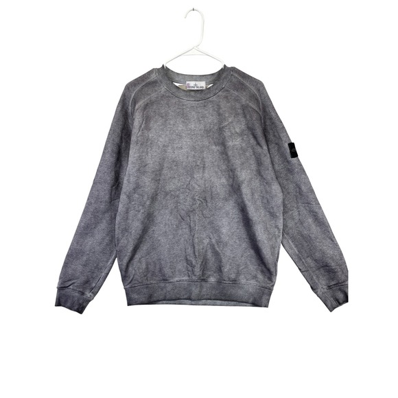 Stone Island Washed Gray‎ Crewneck Sweatshirt Men's XL Logo Patch Casual Fit Top